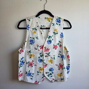Vintage Vivaldi Floral Denim Vest